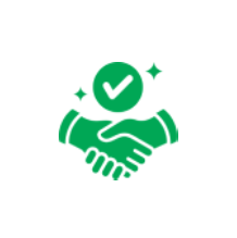 Handshake with checkmark icon